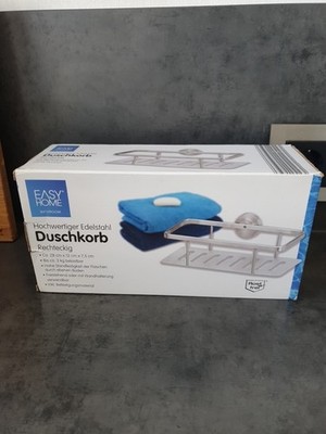 Duschkorb rechteckig Easy Home 28 cm x 12 cm x 7,5 cm - Edelstahl - unbenutzt