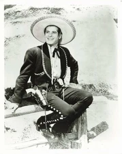 VTG Photo Duncan Renaldo The Cisco Kid Handsome Man Western Revolver Sombrero