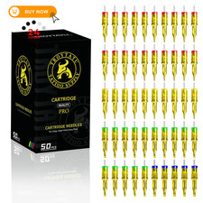 50PCS Disposable Tattoo Cartridge Needles, Assorted Mixed Size 50PCS- 10MIX