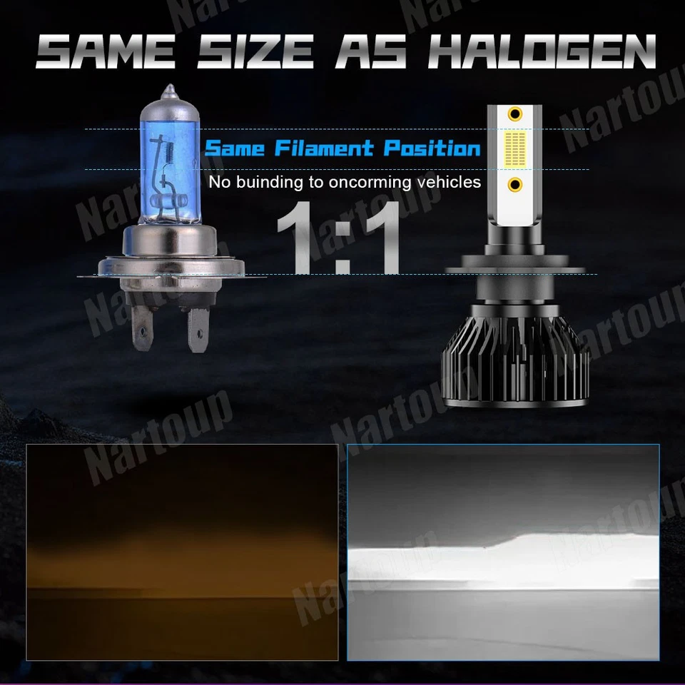 H7 LED Headlight Kit High Beam 6000K White For Mercedes-Benz GLE43 AMG 17-19 Foto 2 de 4