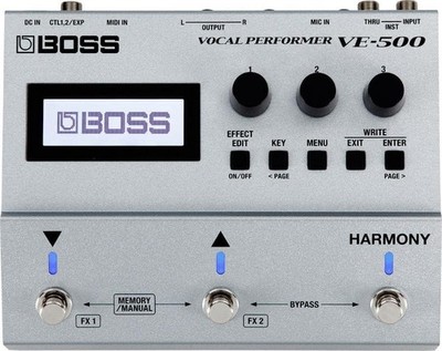 Boss Vocal Performer VE-500 Multieffekt-Gesangspedal / Silber