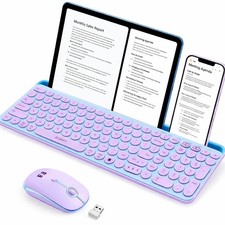 Dual Connection Bluetooth USB Keyboard Mouse Combo for iPad Tablet Laptop PC