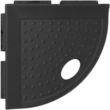 Questech 5" Corner Shower Footrest, Metro Lugged Graphite Black 