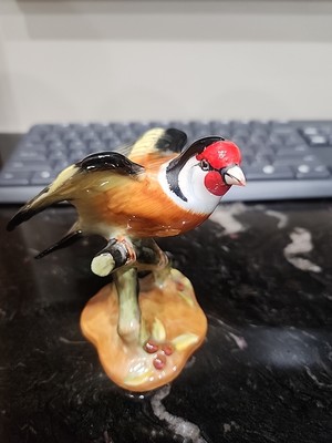 Royal Adderley Crown Staffordshire Porcelain Bird Goldfinch Marked 4 - Excellent