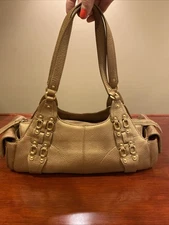 Cole Haan Village FO5 Matte Metallic Brown Pebbled Leather Shoulder Bag