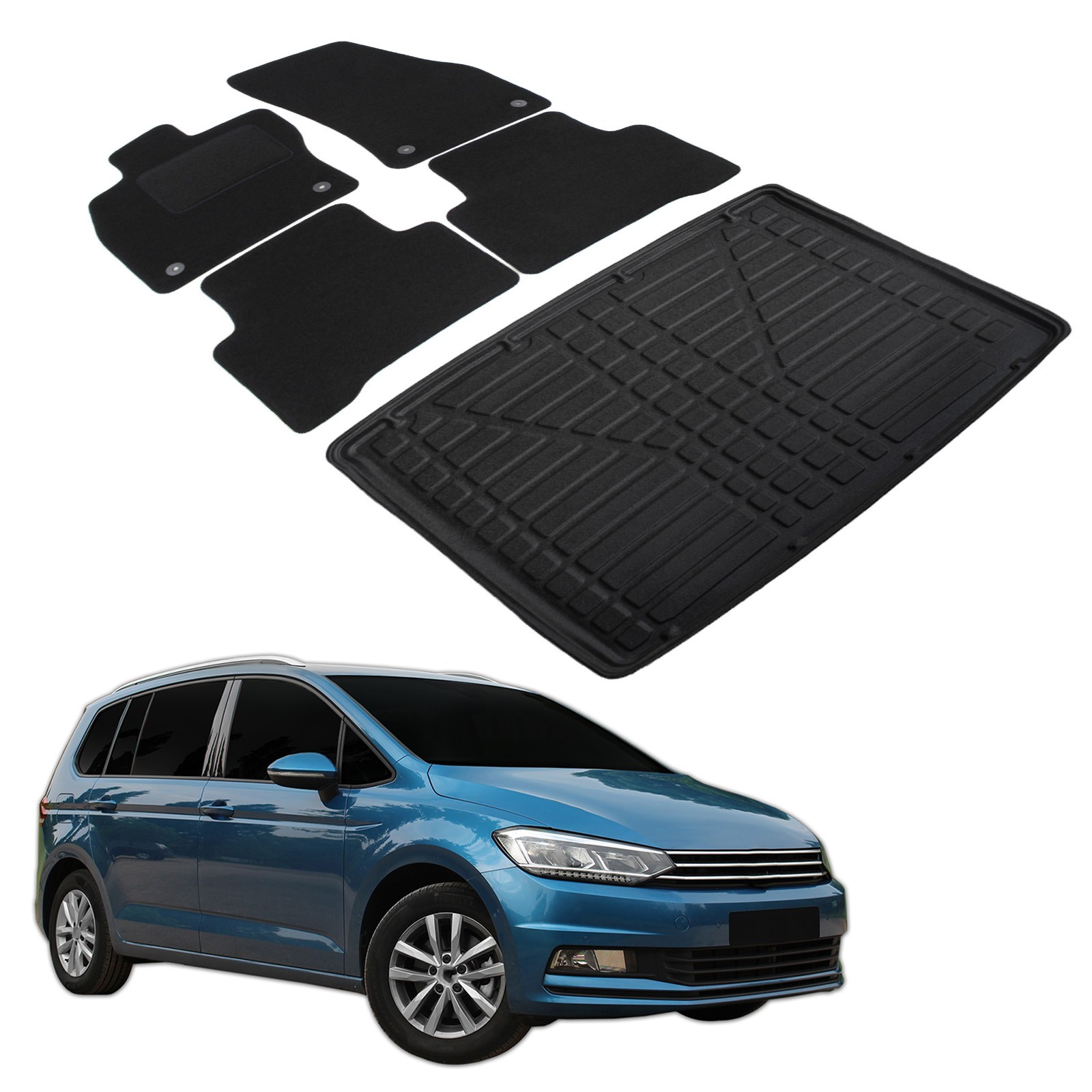 Tapis et Tapis de Coffre Volkswagen Touran (2016-Présent) - Sur Mesure