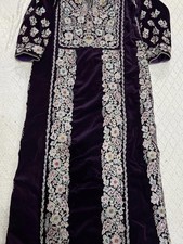 Vintage Handmade Palestinian velvet Embroidery Wedding Palestine Dress Thoub