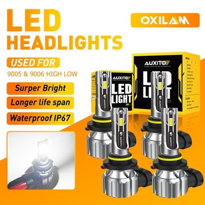 AUXITO White 9005 9006 LED Headlight Bulb High Low Beam Fog Lamps 80000LM 120W