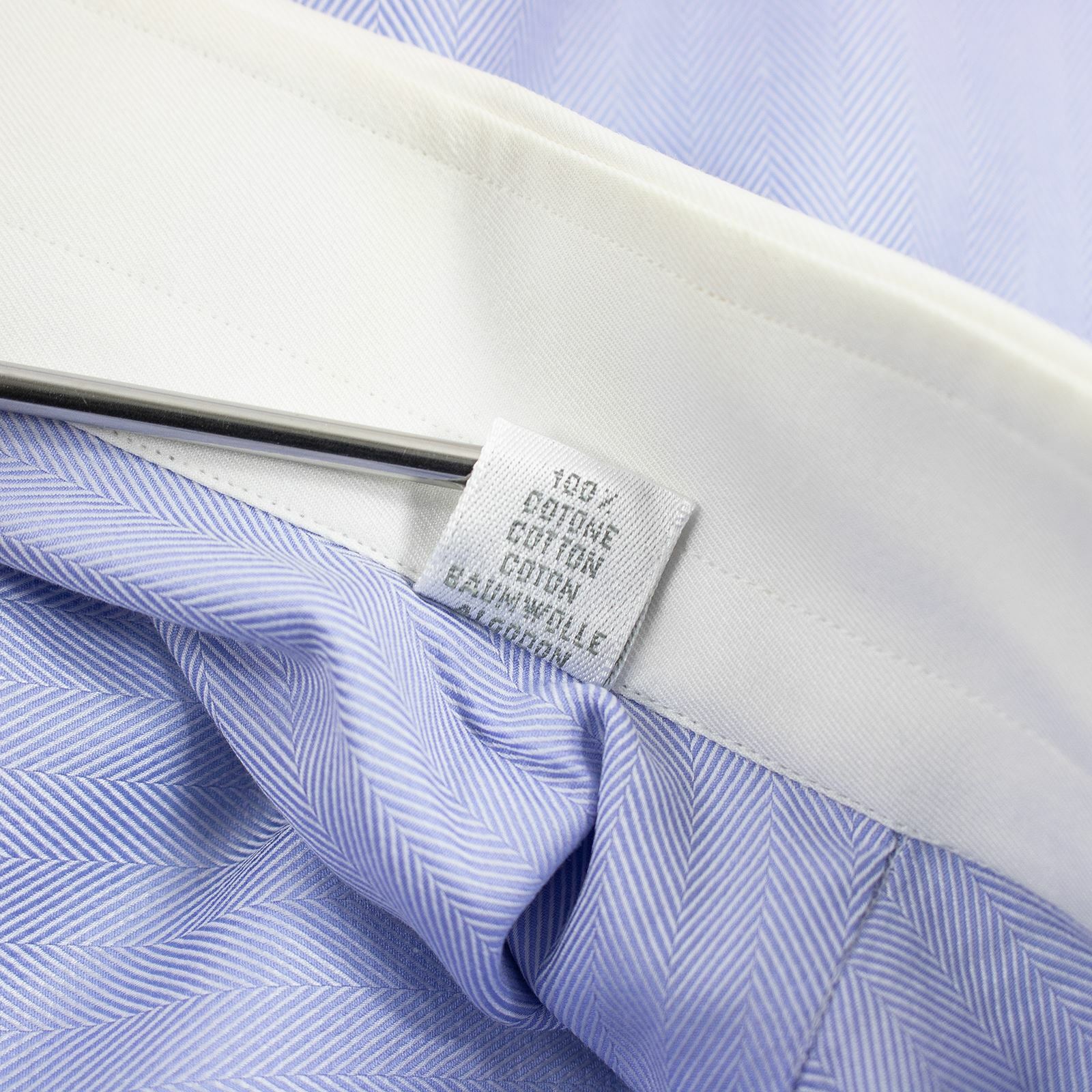 Ameri Blue Cotton Herringbone French Cuff Contras… - image 6