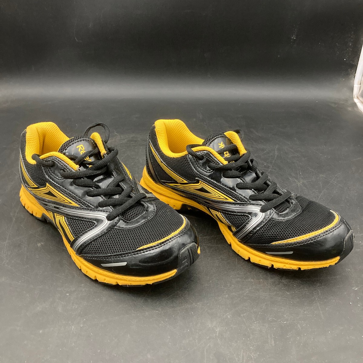 Yellow and Black Athletic Shoes with Intricate Pattern Aerodynamic Active Sneaker – Yellow & Black – Alaila Carroll  main image 3