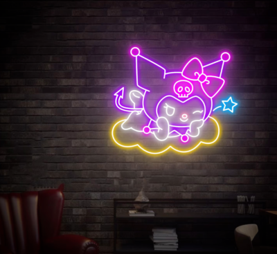 SANRIO KUROMI NEON SIGN LED LIGHT GIFT TWITCH HELLO KITTY BAR WALL