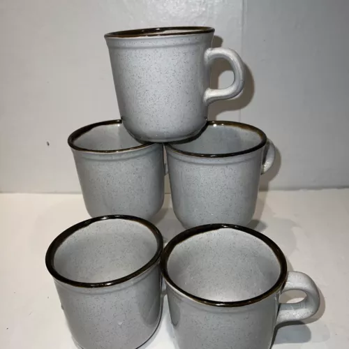 Vintage Lot Of 5 STONEWARE 3” COFFEE MUG Tea Cup Made in Japan