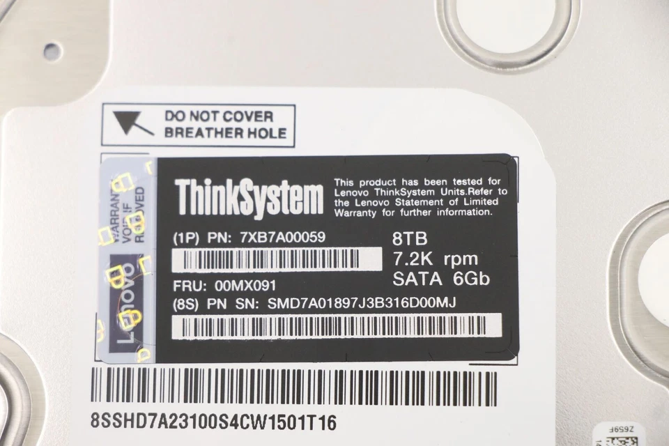 Lenovo ThinkSystem 3.5" 8TB 7.2k RPM SATA 6Gb/s 512e HDD - 00MX091 7XB7A00059 - Image 2 of 4