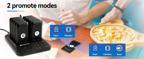 Retekess TD157 vibrierendes Pager-System, Summer für Restaurant, 984 Fuß große Reichweite, - Bild 11 von 12