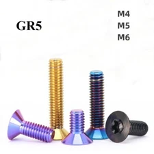 Titanium GR5 Torx Socket Countersunk Head Screws M4 M5 M6