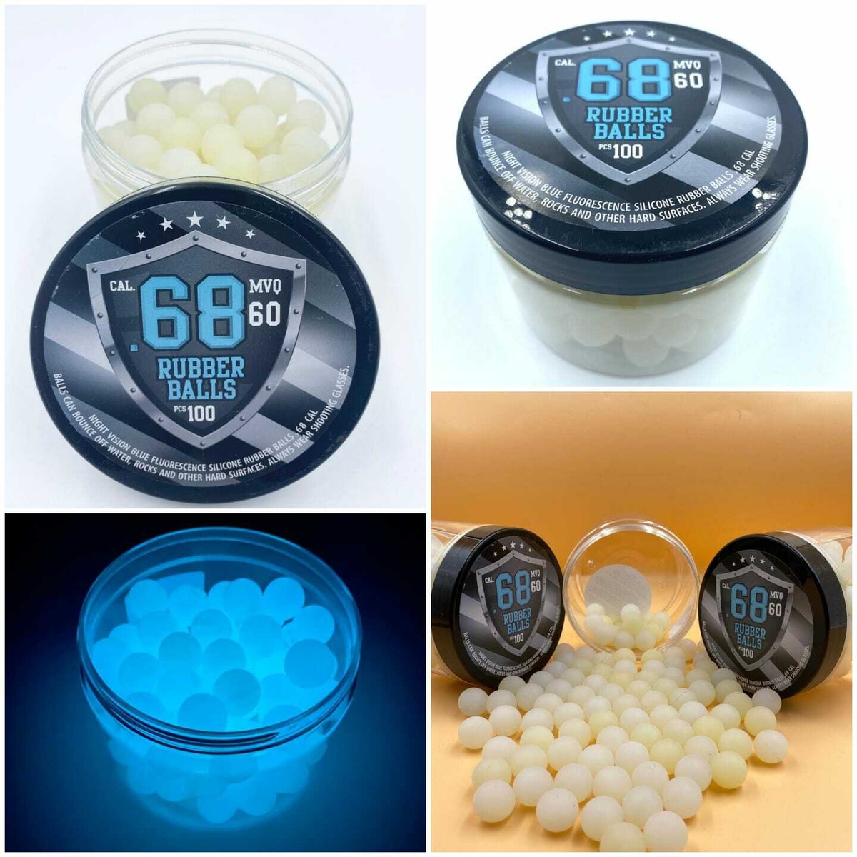 SSR 100 x Rubber Balls Paintballs 50 .Cal Bolas de Pintura Pelotas de Goma la Pistola Revolver