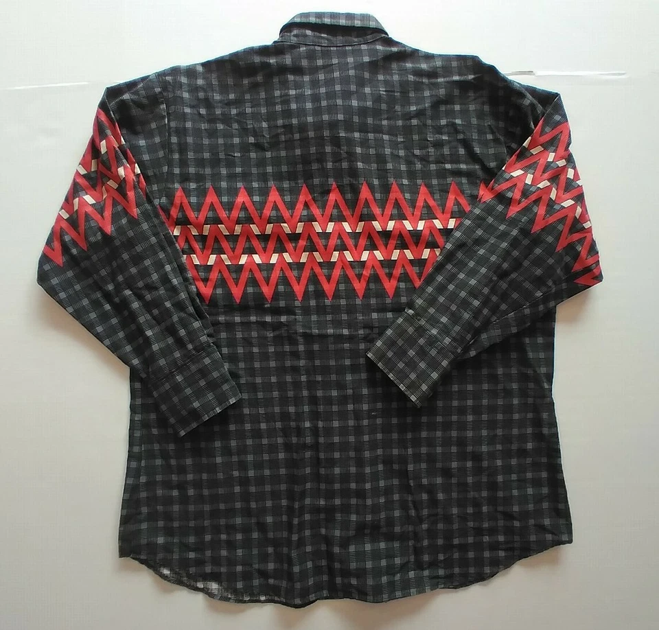 Vintage Brooks N Dunn Western Shirt Men's 17.5-35 Button Up Long Sleeve Aztec XL - Image 2 of 4
