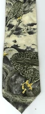 VINTAGE WEMBLEY ENDANGERED SPECIES TIE EAGAL / 100% SILK
