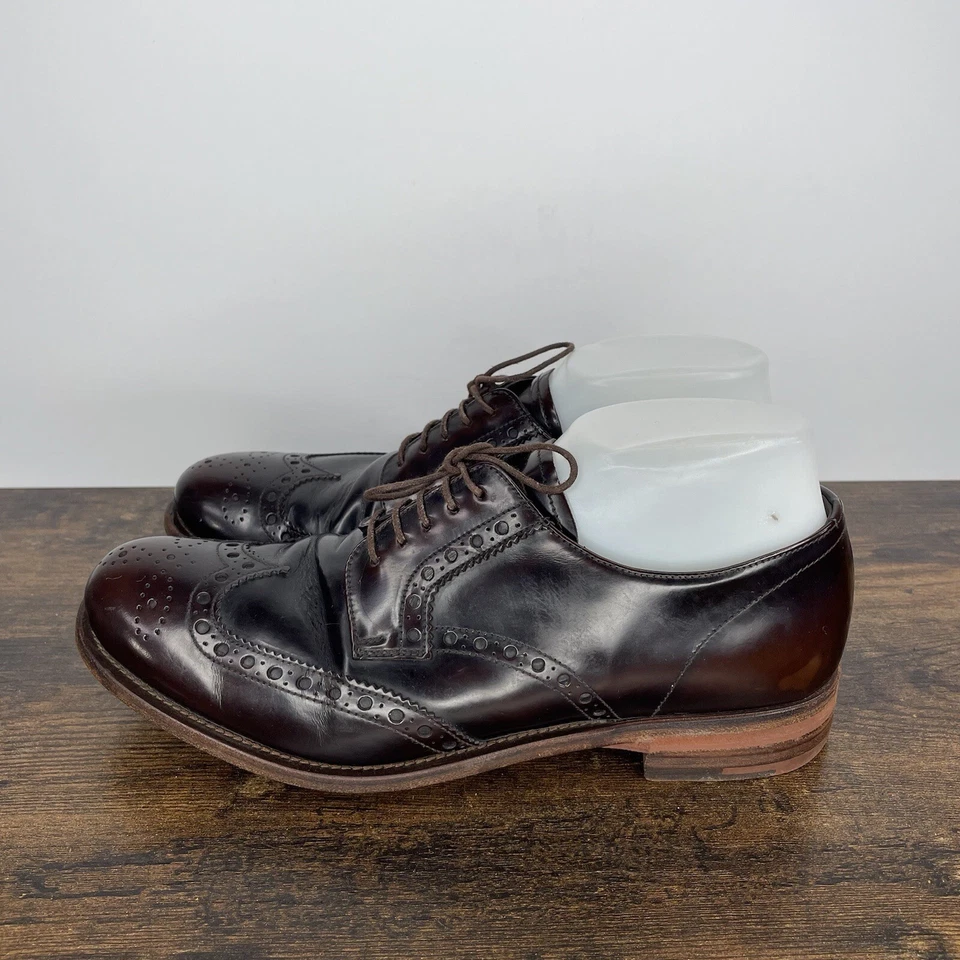 PRADA Brown Leather Wingtip Platform Brogues Oxfords Shoes 6 2E - Image 4 of 4