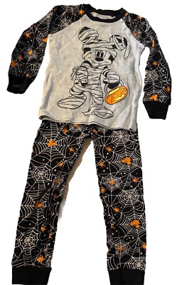 Next Disney Mickey Mouse Halloween Mumie Kürbis Spinne Schlafanzug 4-5 Jahre