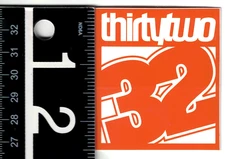 Thirtytwo Snowboard Sticker 2.5 in x 2.25 in Orange/White 32 Decal