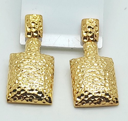 chunky Vintage style gold tone fashion jewelry post drop/dangle metal earrings - Picture 1 of 2