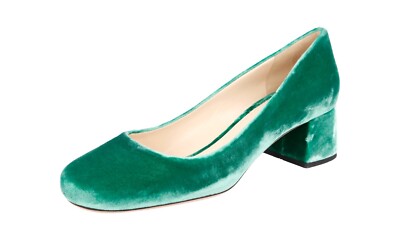 PRADA PUMPS SCHUHE 1I573G LARICE GRUEN SAMT RUND NEU 36,5 37