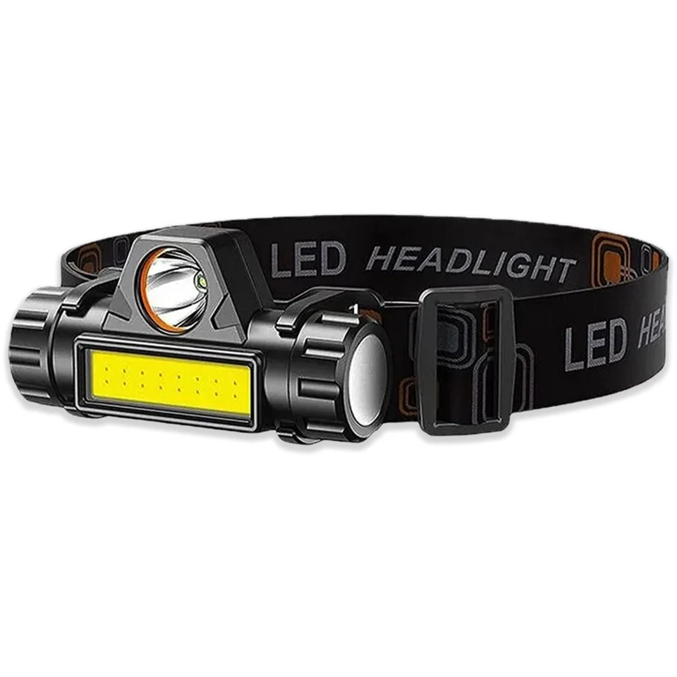 LAMPADA DA TESTA TORCIA FRONTALE  LED IMPERMEABILE RICARICABILE CON MAGNETE - Immagine 3 di 4