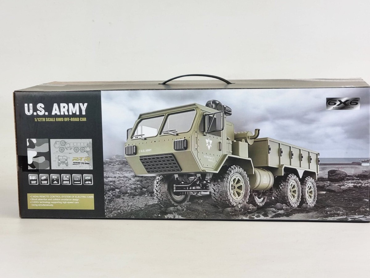 1:12 Scale Army Green 6WD RC Military Truck - Off-Road