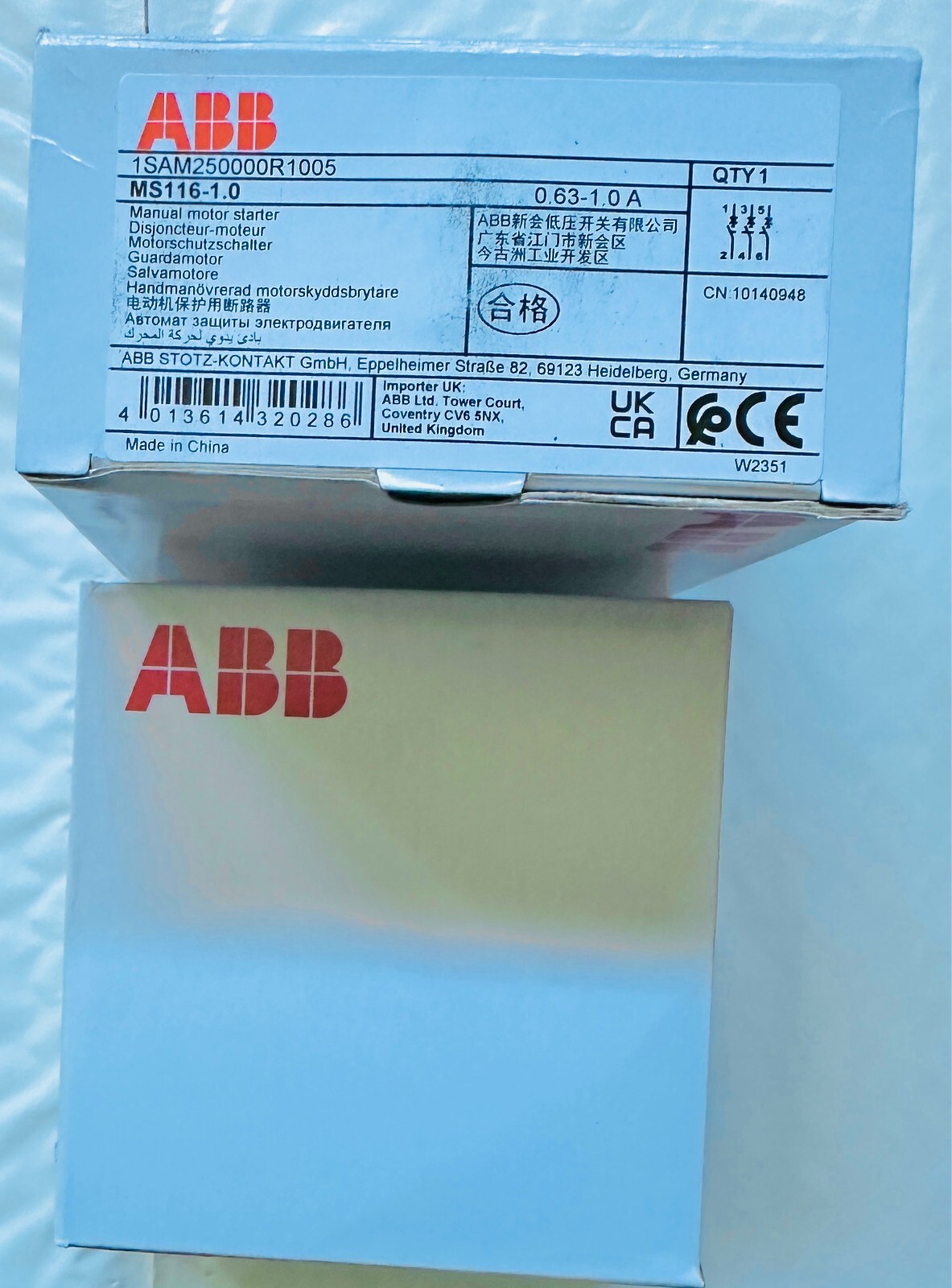 Original ABB MS116-1.0 Manual Motor Starter Free Shipping from USA