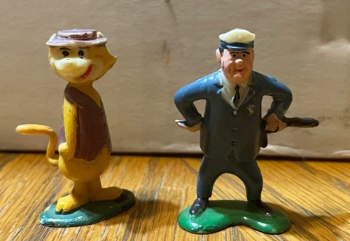 Top Cat & Officer Dibble - Marx TV Tinykins 1960s Hanna Barbera figures - Loose