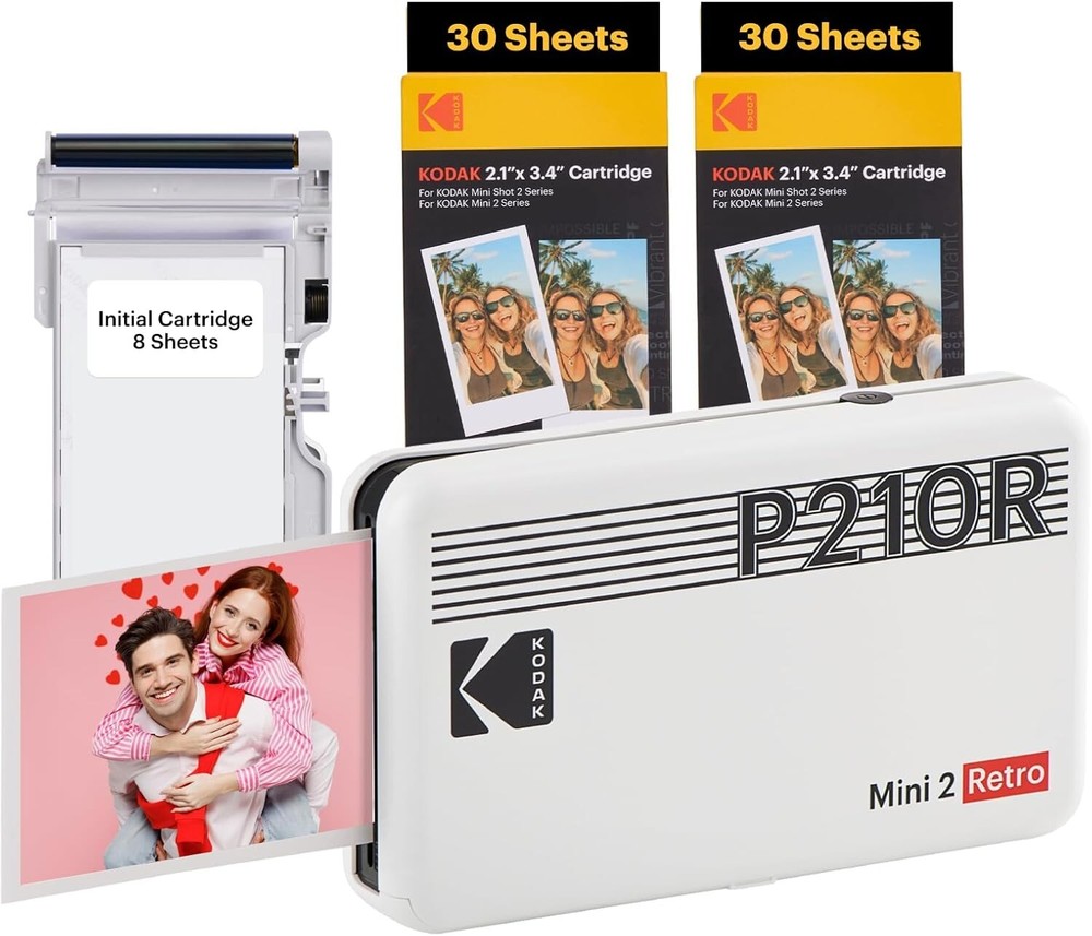 Bluetooth Mini Retro Photo Printer with Waterproof Anti-Fingerprint Prints  