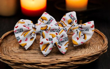 Smores Hair bow For Backyard Camping, Nylon Headband, Clip Cute Handmade Bows