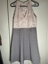 Adrianna Papell Lovely 8 B 36” W 30” L 37” Fit Flare Lace Top Floral Skirt Fancy