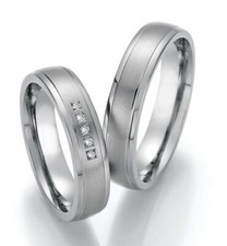 Titan Eheringe + Diamant + Garantie Trauring Antragsring Hochzeitsring + Gravur