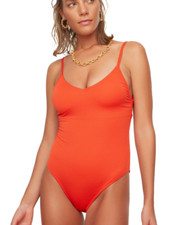 TRENDYOL Women's Plain Cut Out Detailed Knit Swimsuit, Coral, UK 6