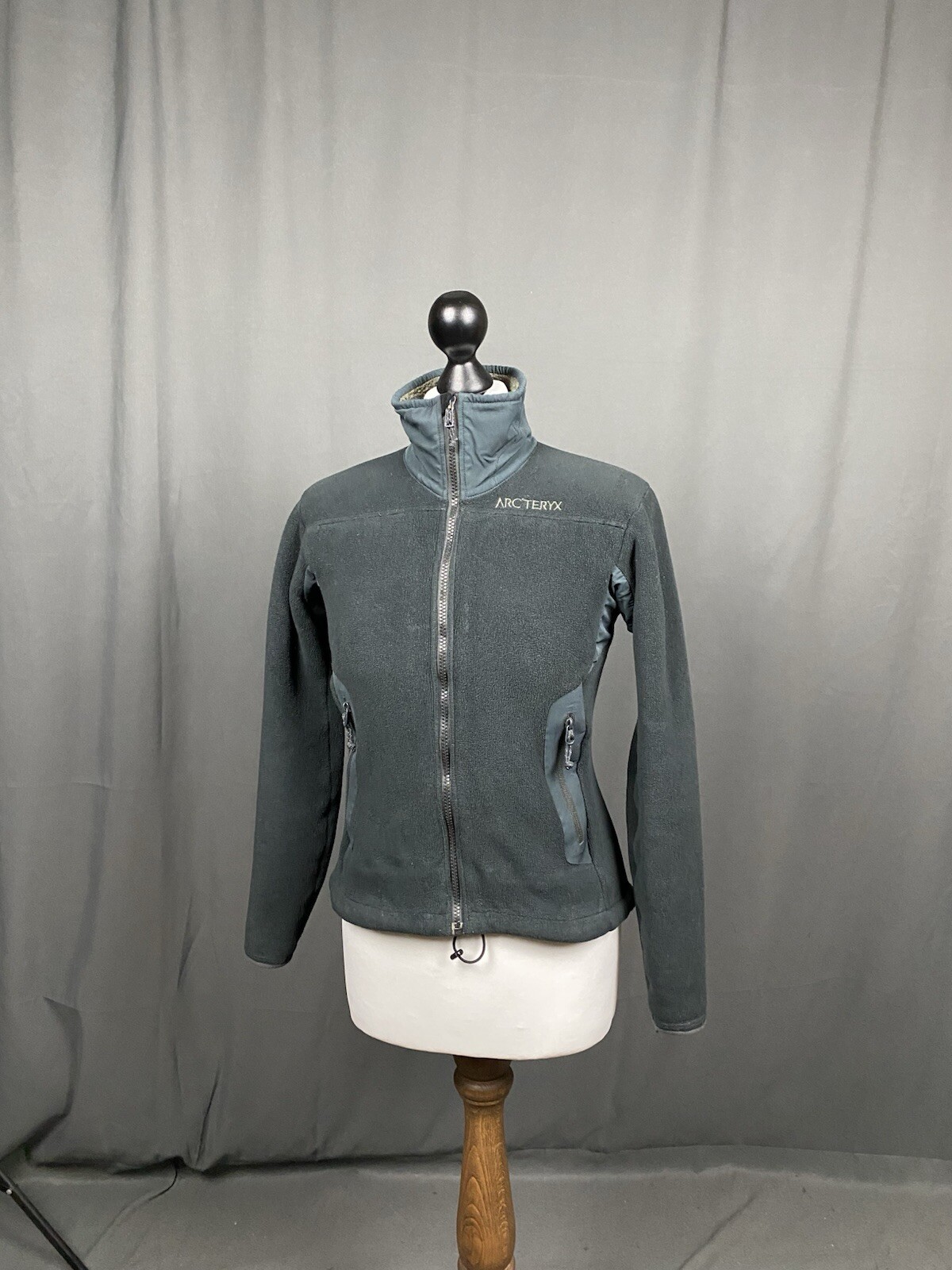 Maglione donna Arc'Teryx vintage verde pile profondo pile zip intera taglia XS