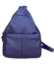 Purple Roma Leathers Concealed Carry Lockable Leather Backpack