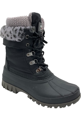 Cougar Waterproof Lace-up Boots with Fleece Lining Creek Black