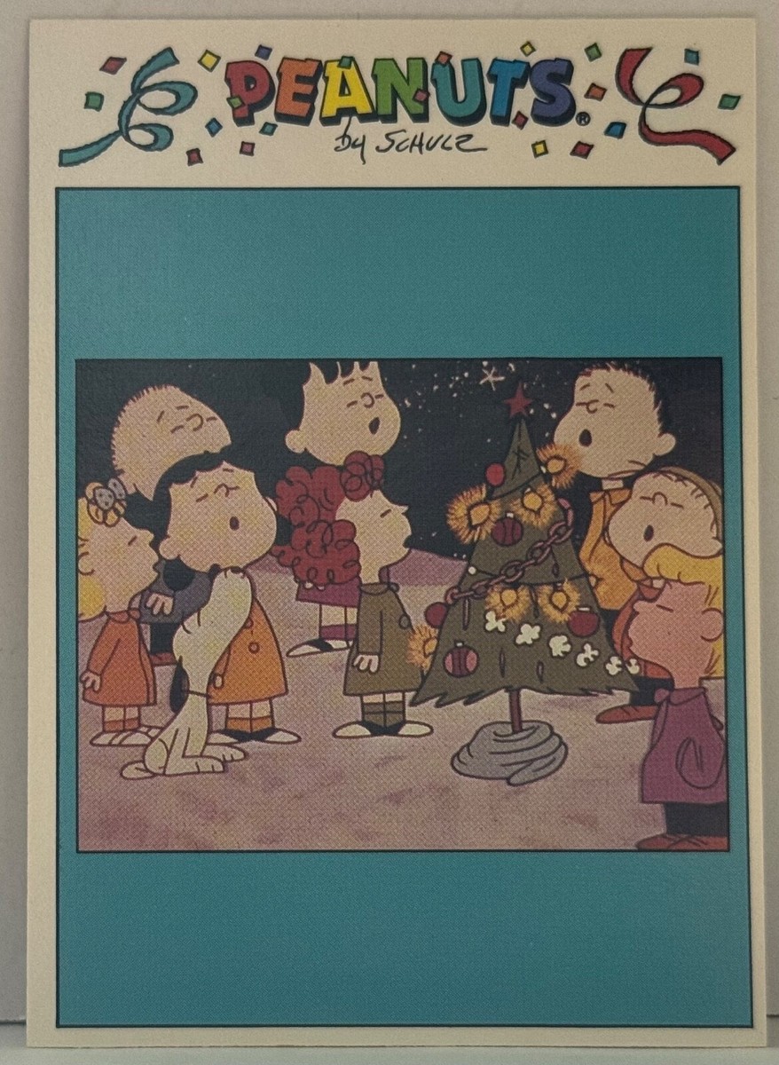 Peanuts CHARLIE BROWN CHRISTMAS TREE Card 1991 FRENCH EDITION Card