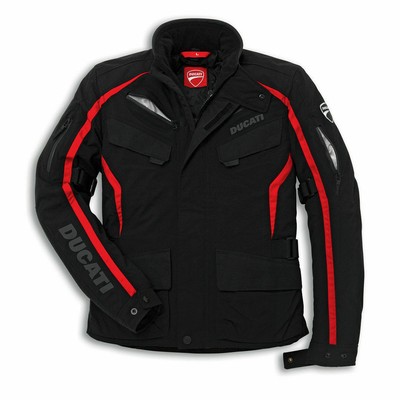 Ducati REVIT Tour Tex Textile Motorcycle Jacket Black Red Waterproof RRP Â£379.99 | eBay