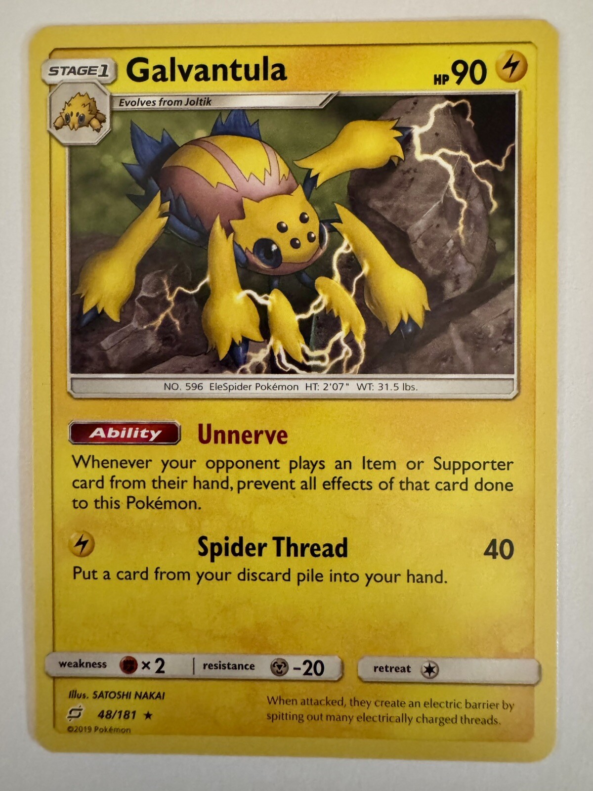 Galvantula - 48/181 - Rare x1 - VLP  - SM Team Up Pokemon Card