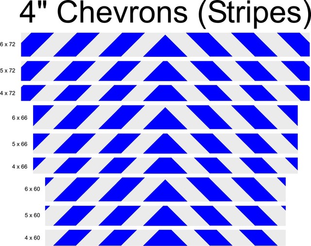 White & Blue Reflective Chevron Panel Oralite V98 Orafol Custom Decal