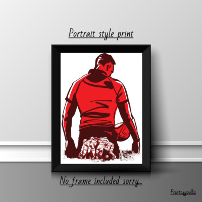 RUGBY FOOTBALL A4 DRUCK BILD POSTER WANDBILD WOHNDEKO UNGERAHMT NEU SPORT