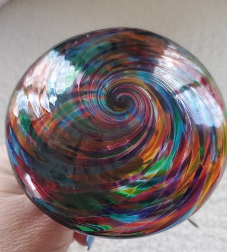 Little River Glass Studio Hand Blown Glass Saucer Sun Catcher Ornament W/Hanger - Picture 4 of 5