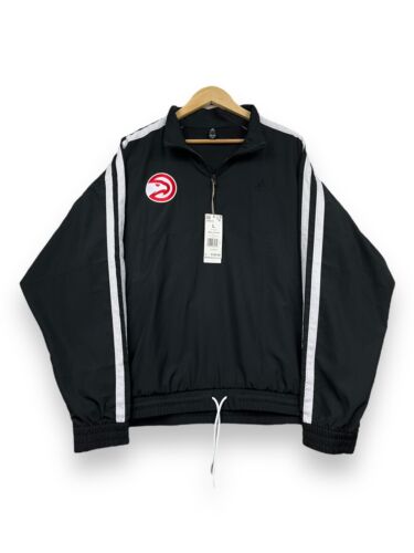 Adidas Atlanta Hawks Club Member Zip 1/4 track Jacket Vented Large Windbreaker