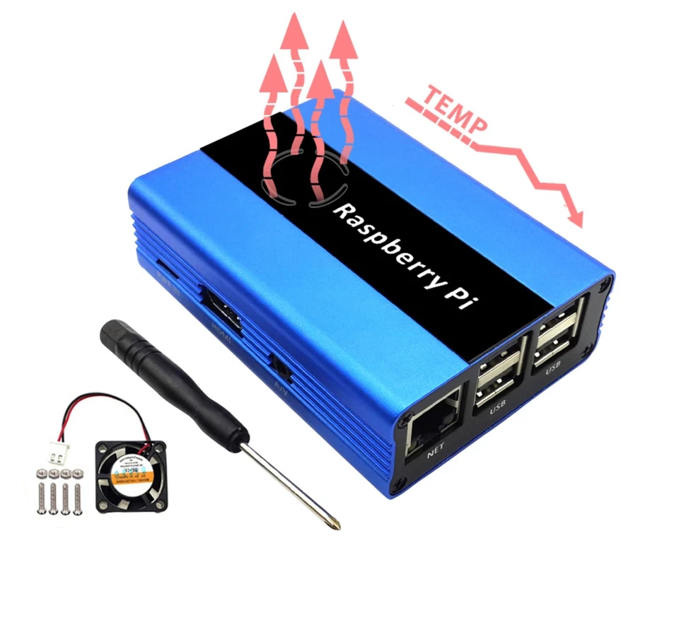 High Quality Aluminum Raspberry Pi Case Kit with Fan for Raspberry Pi 3B+/3/2B - Image 2 of 4