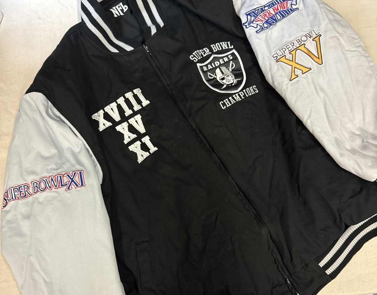 Reversible Oakland Raiders Embroidered Jacket Super Bowl Champions
