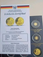 999 Goldmünze Gustav Heinemann, 0,6 gramm, Echtheitszertifikat Bundespräsidenten