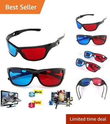 Lightweight Ergonomic 3D Glasses - 2 Pack Anaglyph Design for Maximum Enjoyment